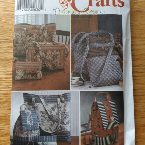 Vintage Bag Sewing Pattern Purse Backpack Tote Simplicity 9779 Carryall - Picture 2 of 11